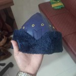 Artificial Leather Kayi Cap ( Navy Blue Withot Stone )