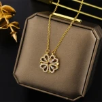 Magnetic Four Love Heart Leaf Clover Pendant Necklace