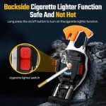 8-in-1 Professional Rechargeable Cigarette Lighter and COB Keychain Light with Screwdriver