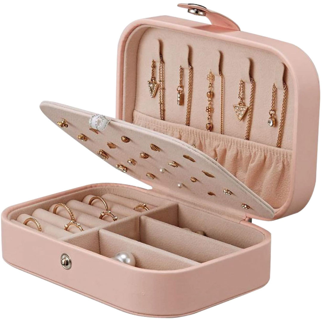 Leather Jewelry Box - Pink