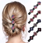 Crystal Hair Clip for Women (4pcs)