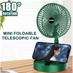 Folding Storage Rechargeable Green Mini Stand Fan